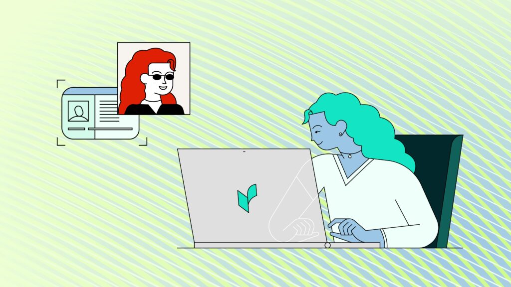 Illustration of a person using technology