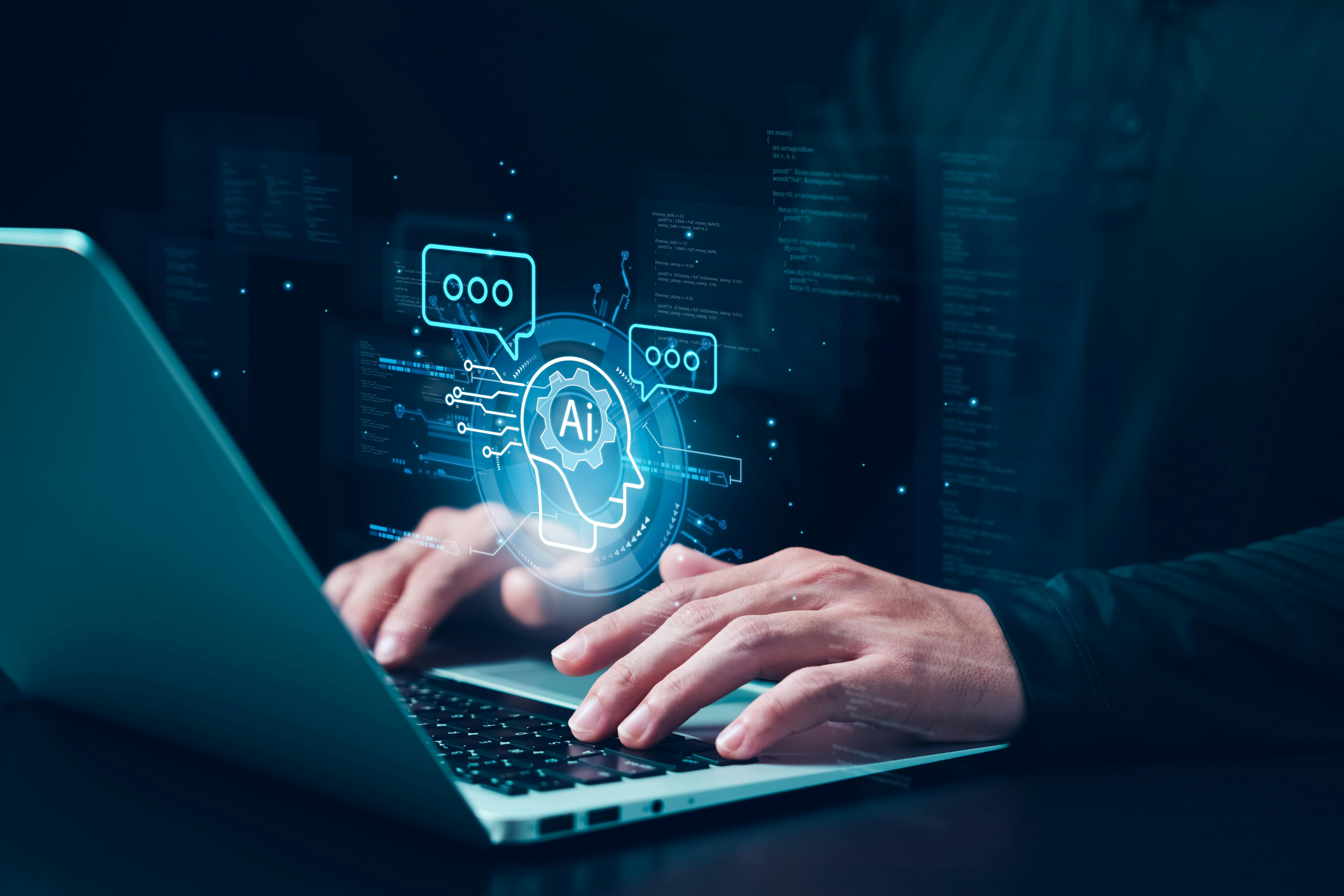 men using AI in a coputer