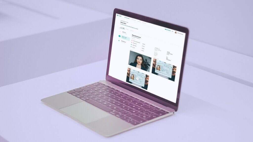 The Veriff dashboard shown on a laptop.