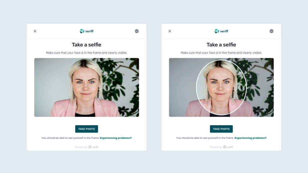Cómo tomarse una selfie con Veriff