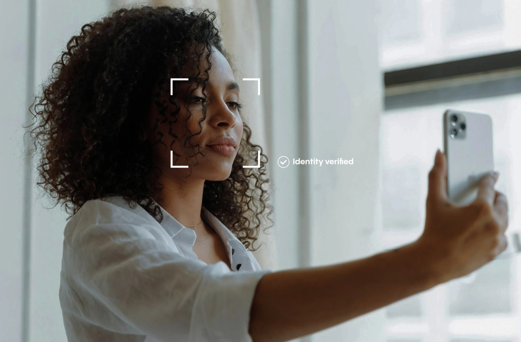 a woman taking a selfie